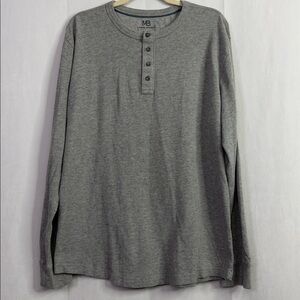 Michael Brandon Pullover Men’s Gray Long-Sleeve Henley Winter Layer Shirt
